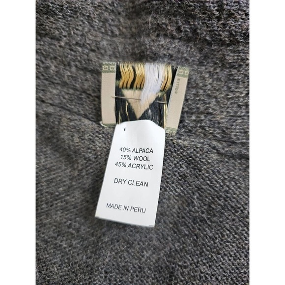 Alpaca International ~Woman One Size~ Dark Gray Open Front Alpaca/Wool Vest Knit - Picture 4 of 12